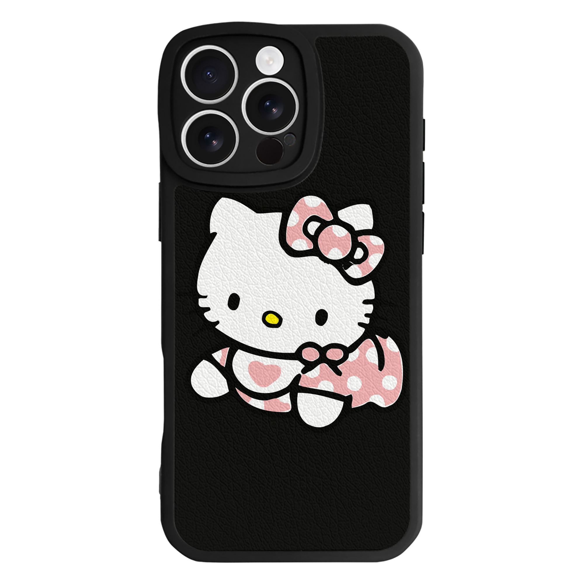 （画像用） Hello Kitty ハローキティ 【iPhone 16シリーズ対応】シリコンスマホケース（レザー調） 材質：シリコン